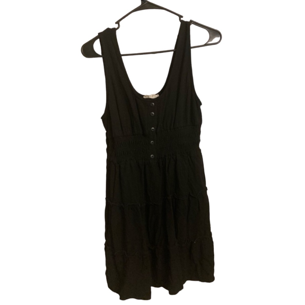 Medium Casual Black Short Dress